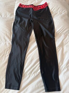 lululemon athletica Black Leggings with Pink Waistband